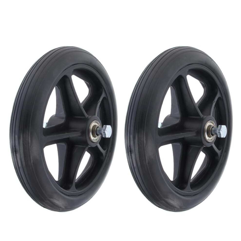 2pcs Alloy ABS Wheelchair Front Castor Wheels Replacement Part Black 7
