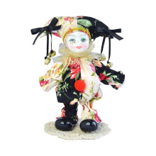 18cm Clown Doll Model Artware Porcelain Figure for Desktop Office Orna