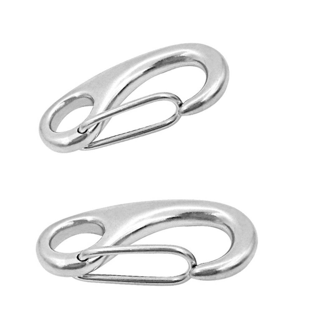 2 Pieces Heavy Duty 2" 50Mm Spring Gate Snap Hook For Carabiner Swing 784636509907