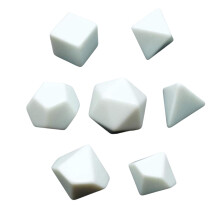 7Pcs White Empty Dices for Dices Making, Role Playing Game, Party Supp
