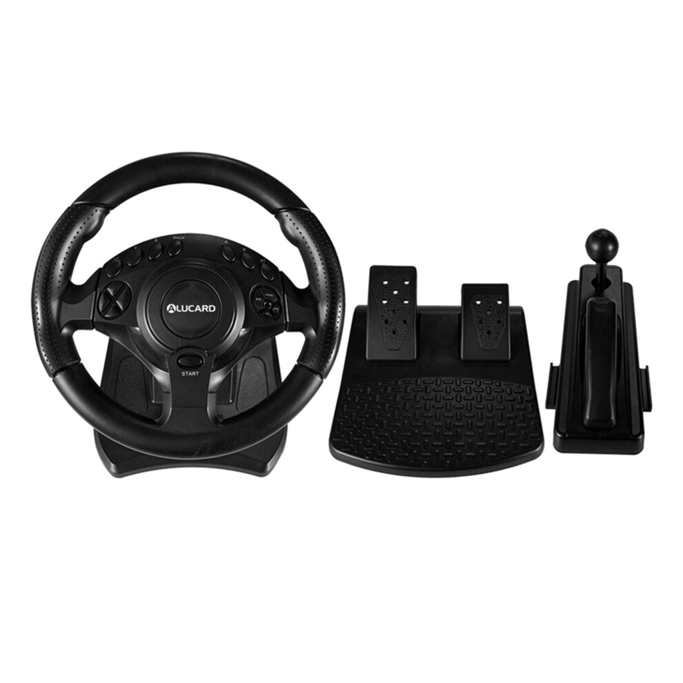 Racing Game Steering Wheel Pedals Kit Driving Simulator For One/360 802049582420