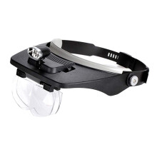 Head Band Magnifier with 2 LED Lamp Headset Magnifying Glasses Loupe V