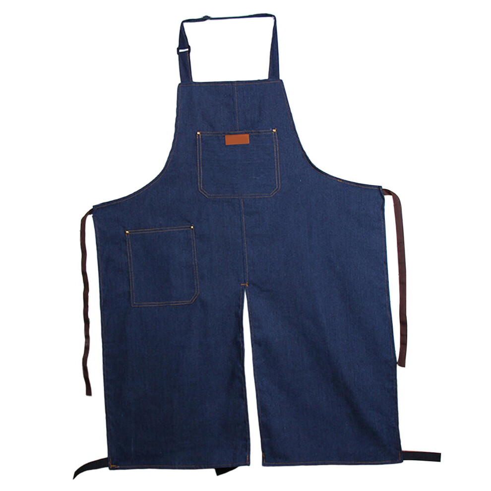 Fashion Pottery Denim Split Leg Apron Adjustable Neck Strap For Artist 555146241546