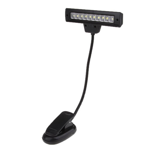Music Stand Light  Clip Table Lamp Neck Reading Light Black