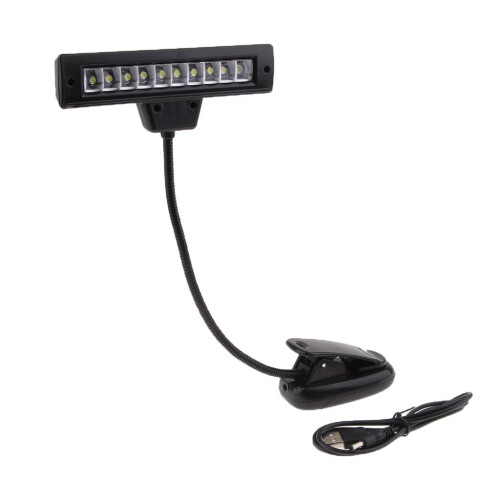 Music Stand Light  Clip Table Lamp Neck Reading Light Black 1