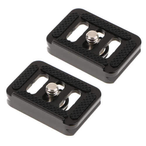 2Pieces Professional Aluminum Quick Release Plate 1/4" for Tripod Ball 2