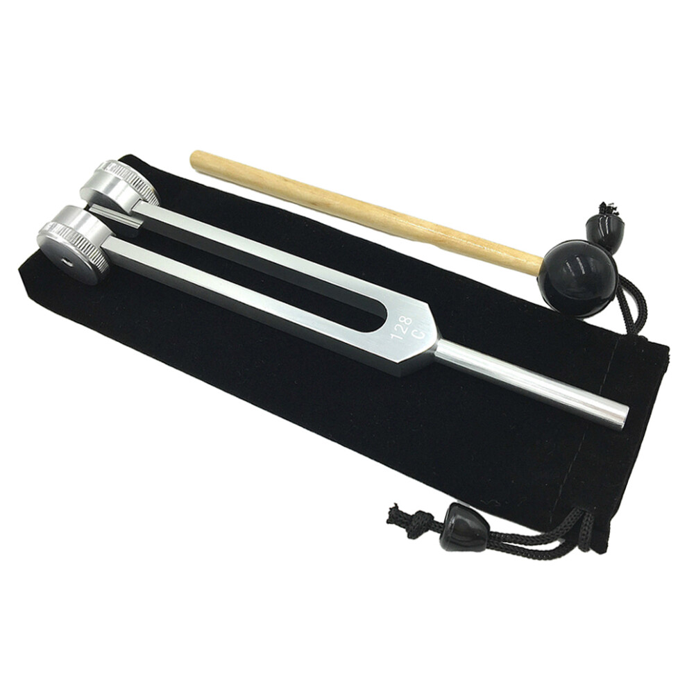 Aluminum Alloy 128Hz Tuning Fork with Hammer Ball for Meditation Yoga