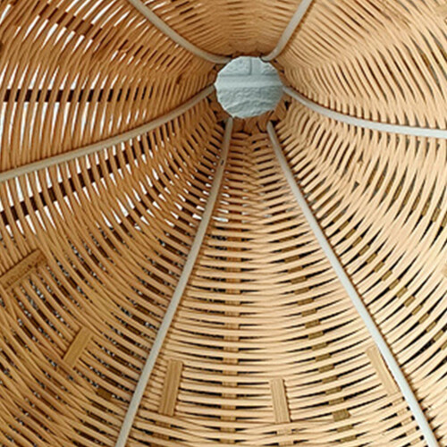 Wicker Lamp Shade Weaved Hanging Retro Rustic for Hanging Light, Floor 2
