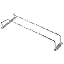 Wine Glass Rack Under Cabinet Stemware Holder Silver Metal for Bar and Kitchen Storage