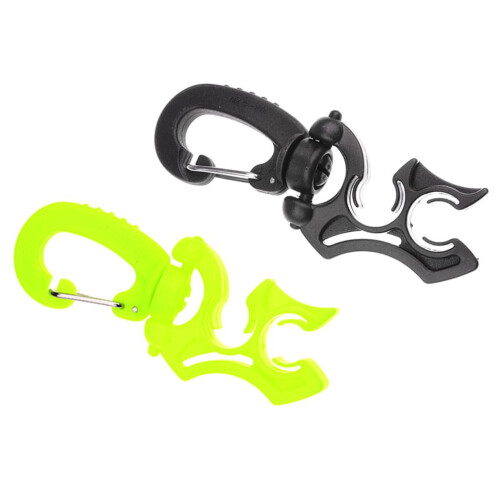 2Pcs Scuba Diving Underwater Plastic Double BCD Hose Holder with Clip 2