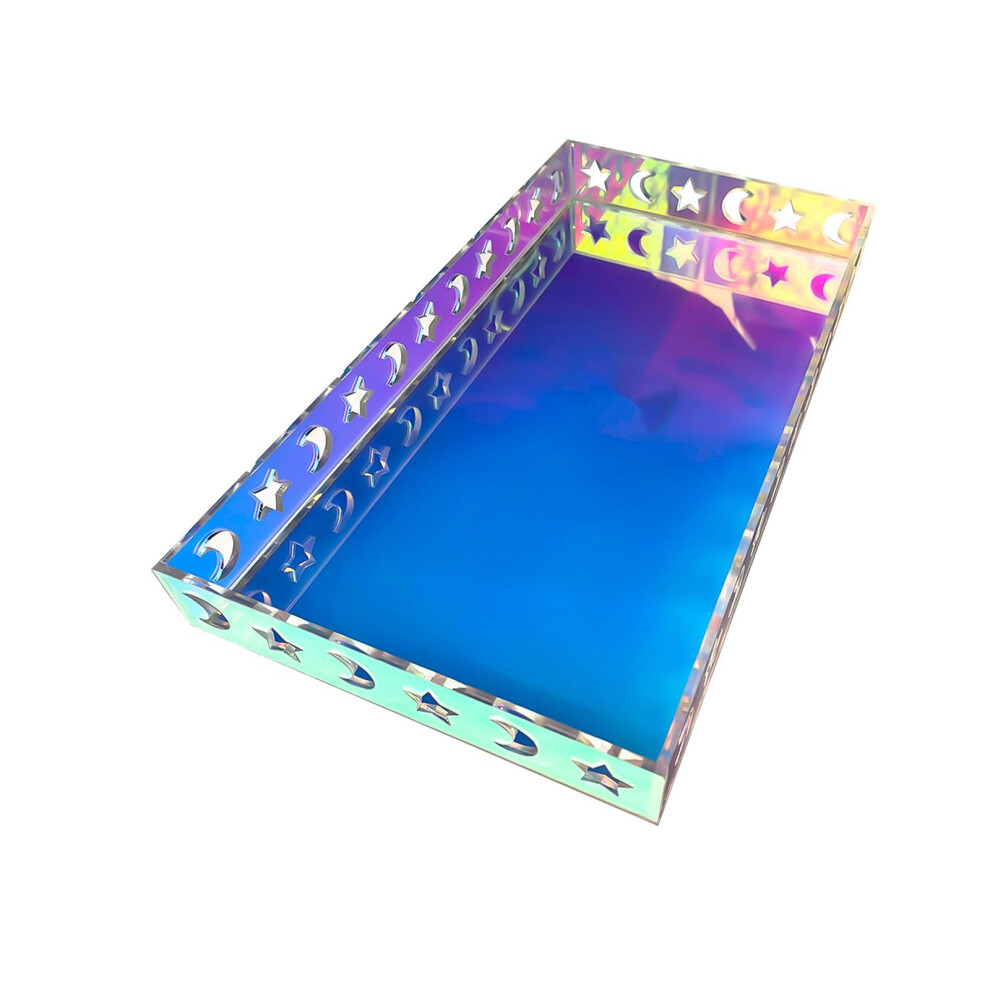 Iridescent Acrylic Bathroom Tray Cosmetic for Bathroom Countertop Bedr