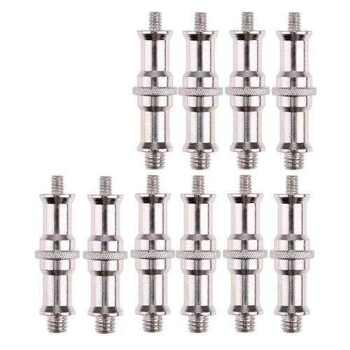 10Pieces 1/4" to 3/8" Spigot Stud Screw Tripod Adapter for Flash Light