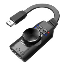 USB 2.0 Sound Card 7.1 3.5mm 3D Audio Adapter Micphone Earphone For La