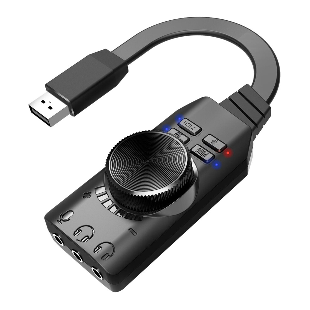 Usb 2.0 Sound Card 7.1 3.5Mm 3D Audio Adapter Micphone Earphone For La 750879413172
