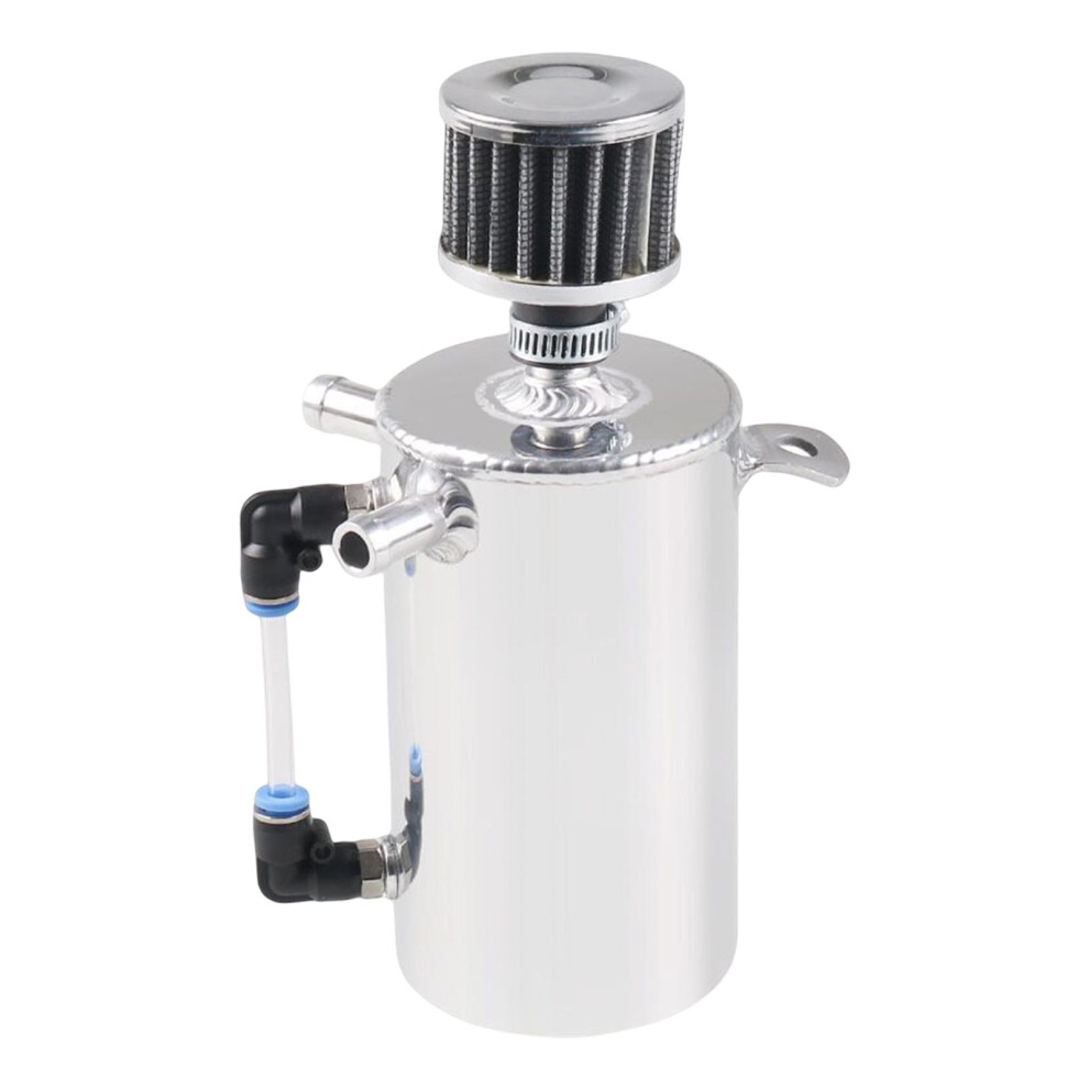 Car Oil Catch Can Tank Engine Air Oil Separator 0.5L W/Breather Alumin 755735060941