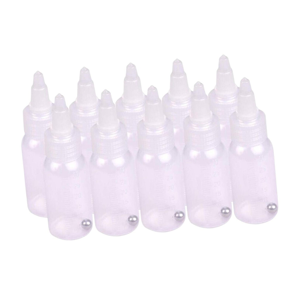 10Pcs 30ml Empty Airbrush Bottles Scale Line Mixed for Arts Sauce Liqu