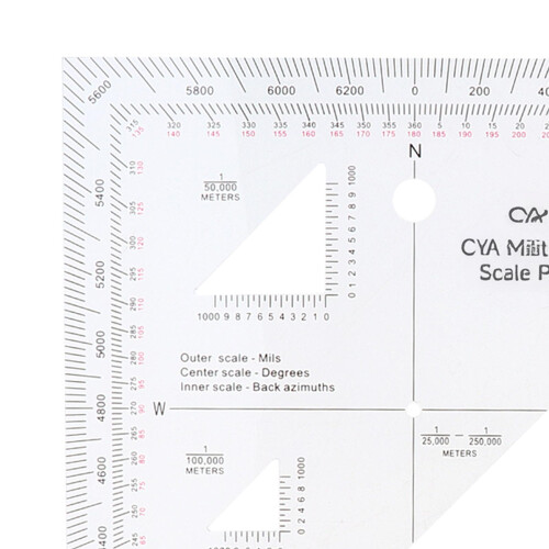 Military Triangle Scale Protractor Topographic Map Graphic Training Ai 2