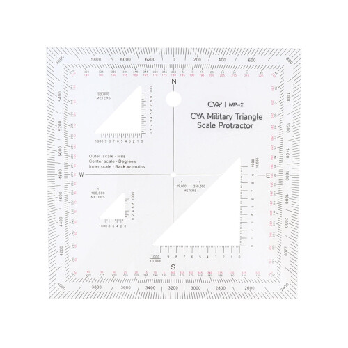 Military Triangle Scale Protractor Topographic Map Graphic Training Ai 1