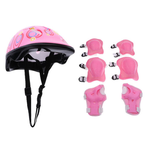 Kids Helmet Knee Elbow Wrist Protective Pad Set for Inline Skating Bik 1