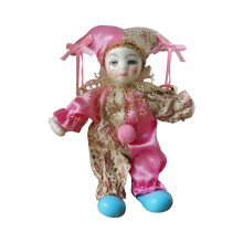 Triangel Doll with Costume Vintage Harlequin Doll for Halloween Souven