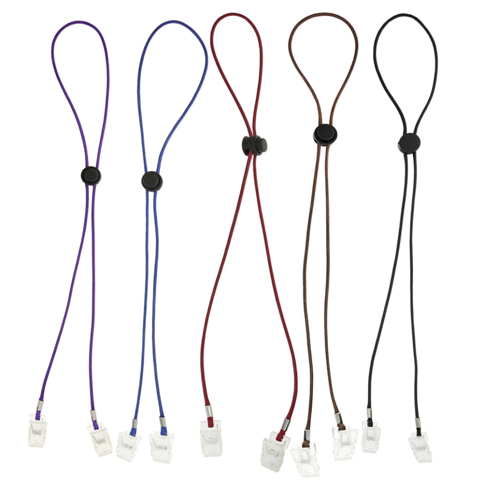 5 Pieces Napkin Clip Strap Lanyard Bib Holder Neck Chain for Elderly A