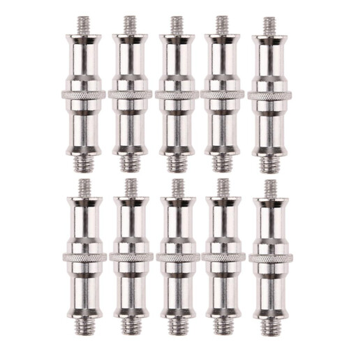 10Pieces 1/4" to 3/8" Spigot Stud Screw Tripod Adapter for Flash Light 2