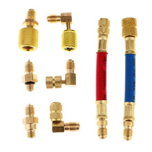 8 Pieces Car Air Conditioning Refrigeration R134A R12 Connector Adapte