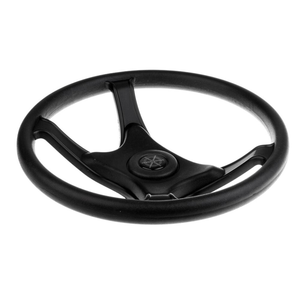 Universal 330Mm Abs Marine Boat Pontoon Steering Wheel 4 Spoke 3/4" Sh Black 747739159202