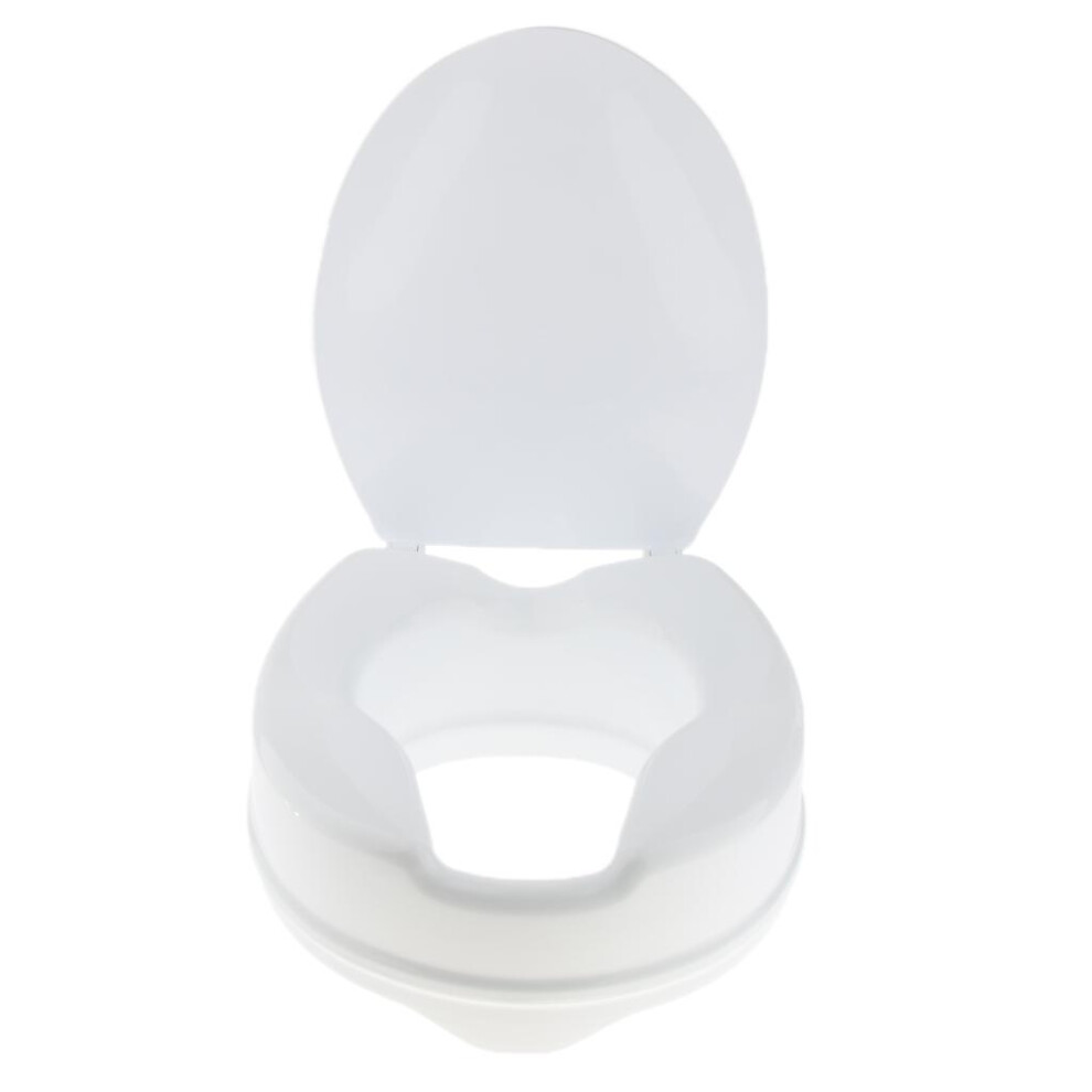 Toilet Seat Riser Raised Safety Chair Elongated Lifter Extender with C