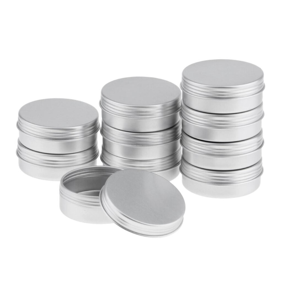 10pcs 25ml Aluminium Lip Balm Tin Pots Cosmetic Cream Jar Bottle Conta