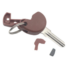 Brown Blank Key + Transponder Chip Replacement Universal For Piaggio N