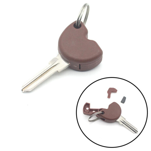 Brown Blank Key + Transponder Chip Replacement Universal For Piaggio N 2