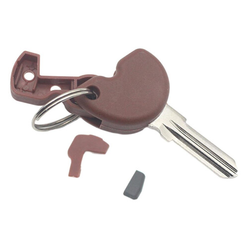 Brown Blank Key + Transponder Chip Replacement Universal For Piaggio N 1
