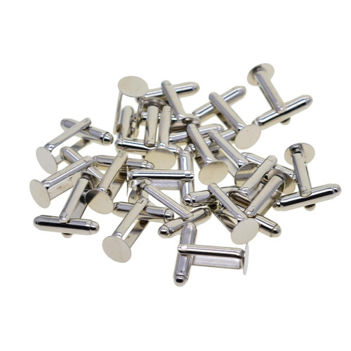 20pcs 8mm Blank Round Cabochon Cuff Link Settings Bases DIY Formal Cuf