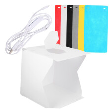 1 Set Box Folding LED Photography Studio Photo Tent with Dual LED Strip Lights for Professional Jewelry Craft Shooting High Brightness Color Rendering