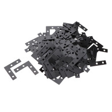 100Pcs Black L Shape Flat Corner Plate Angle Brace Bracket for Picture