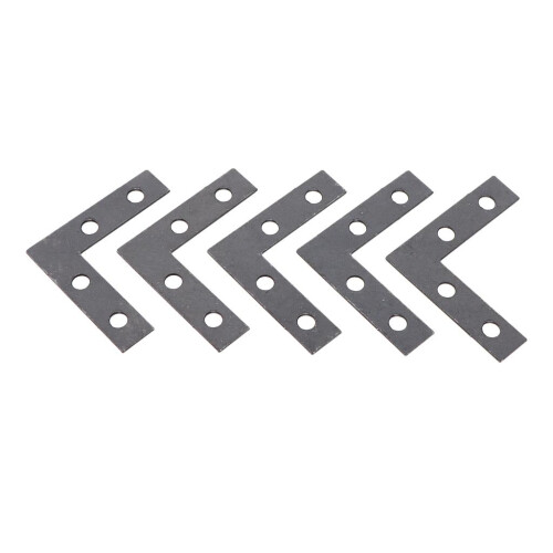 100Pcs Black L Shape Flat Corner Plate Angle Brace Bracket for Picture 2
