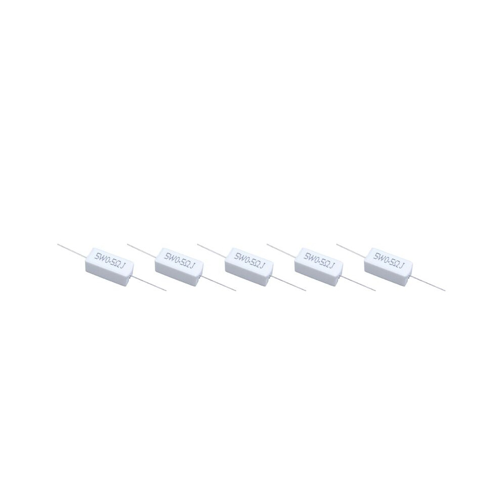 50 Pcs Axial Lead Ceramic Cement Resistor 0.5 Ohm 5W 4711955978806