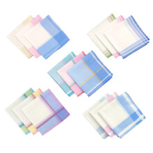 12x Soft Cotton Handkerchiefs Unisex Washable Party Hankie Lot 11.8X11