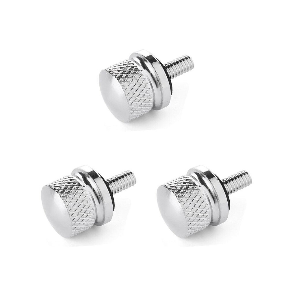 3X Chrome Billet Aluminum Seat Bolt Screw Cap For Harley Davidson 6131407784379