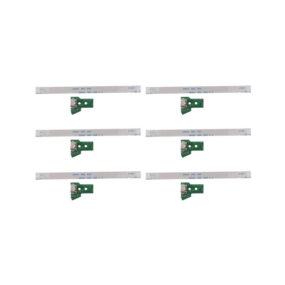 6X For Sony Ps4 Controller Usb Charging Port Socket Board Jds-055 5Th V5 12 Pin Cable 4713683259950