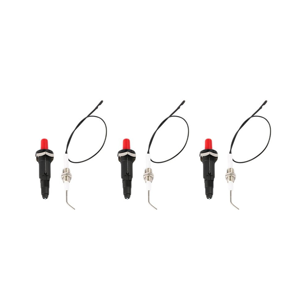 Gas Grill Push Button Kitchen Lighter Piezo Ignition Kit Universal Threaded Plug 3Pcs