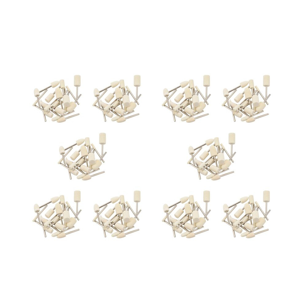 200Pcs Wool Felt Mounted Mandrel Polishing Buffing Wheels Grinding Bits Grinder Head Polish Watch Jewelry Rotary Tool 4713635694709