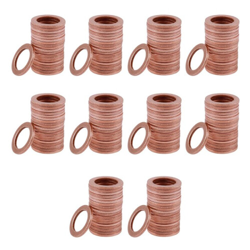 200Pcs 12mm x 18mm x 1.5mm Copper Flat Washer Ring Sealing Fitting