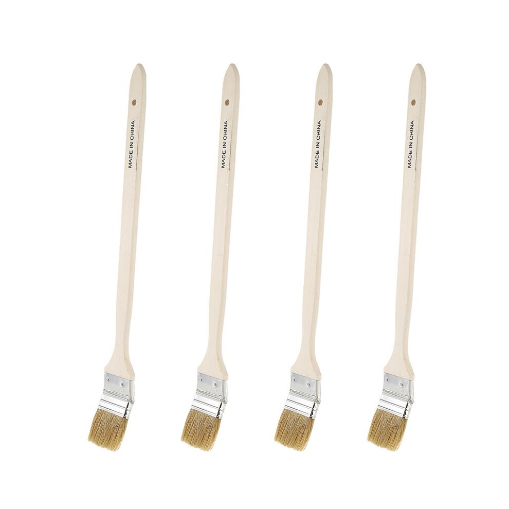 4Pcs 2 Inch Wide Wooden Handle Metal Ferrule Faux Bristle Head Radiator Brush 4711453746914