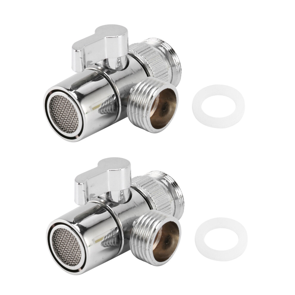 2X Faucet Valve Diverter Sink Valve Water Tap Faucet Splitter Adapter Home Bathroom Kitchen Diverter 6133340731380