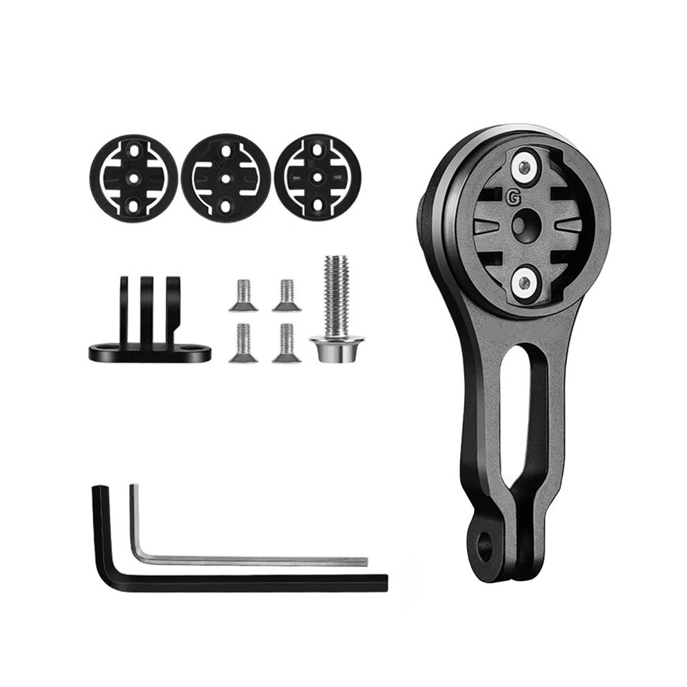 Bicycle Handlebar Computer Holder, Bike Stopwatch Mount, Speedometer Support - Adjustable Alloy Black 4711564671341