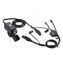 Motorcycle USB Charger with 10A Fuse 3.1A Waterproof USB Adapter Cable Phone Tablet GPS Charger O Ring Connector
