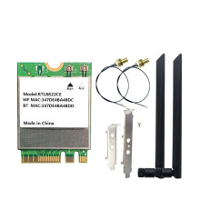 RTL8822CE WiFi Card 1200Mbps Dual Band 2.4G/5G M.2 Interface Bluetooth 5.1 with 8DBI Antennas for Windows 11/10