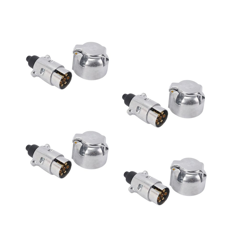 8X Trailer Accessories- 7 Pin Trailer Plug 12V Rv Sockets Towbar Towing 7Pin Metal Trailer Connectors 6131407732592